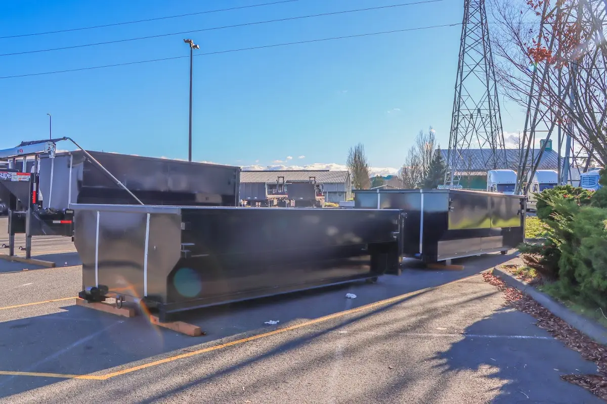 Roll-off dumpster ready for waste disposal at job site for 12 Yard Dumpster Rental in Fuller Heights